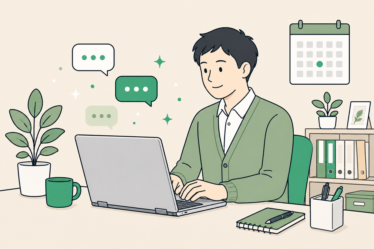 AIと業務が並走する様子